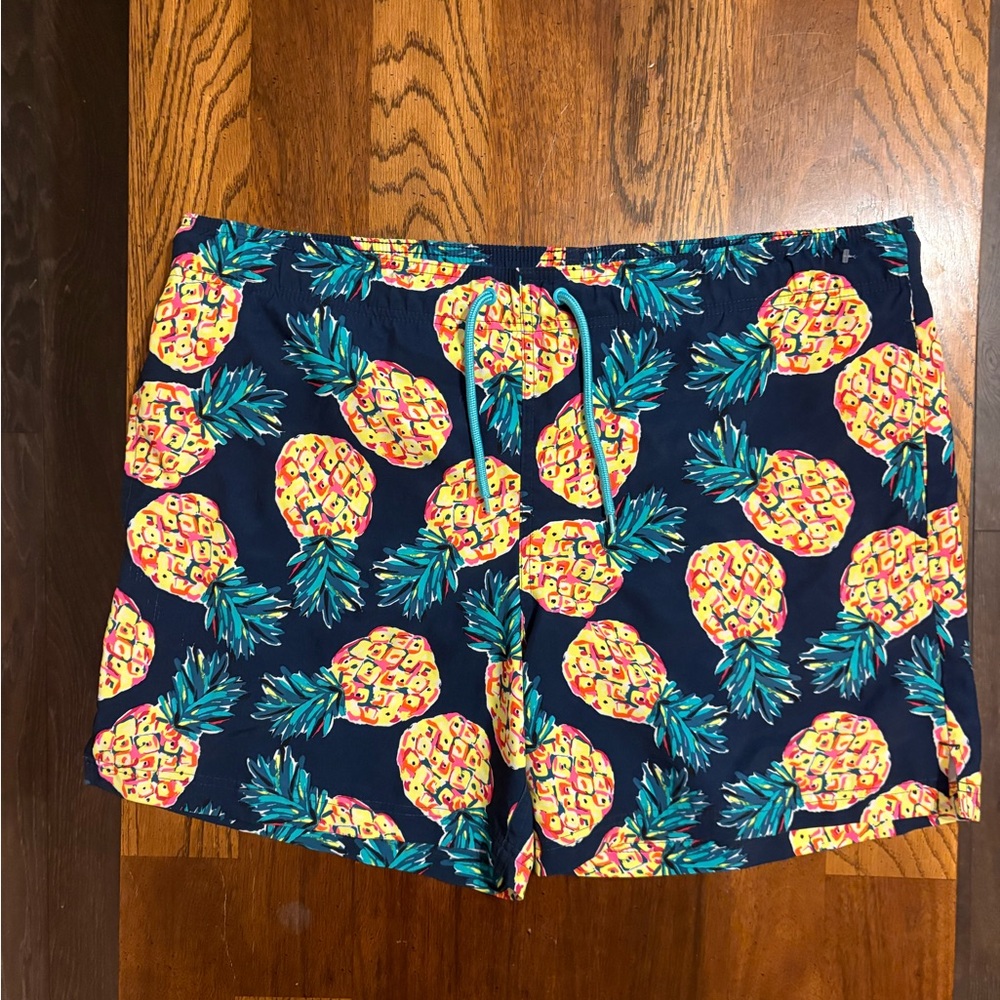 George Navy Pineapple Print Men's Swim Board Shorts